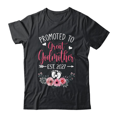 Promoted To Great Godmother Est 2027 Mothers Day Shirt & Tank Top | teecentury