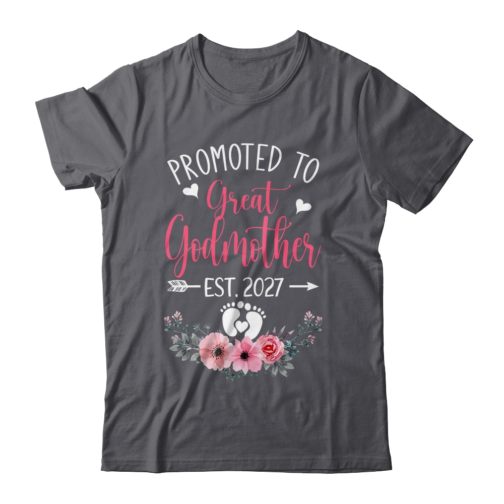 Promoted To Great Godmother Est 2027 Mothers Day Shirt & Tank Top | teecentury