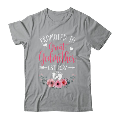 Promoted To Great Godmother Est 2027 Mothers Day Shirt & Tank Top | teecentury