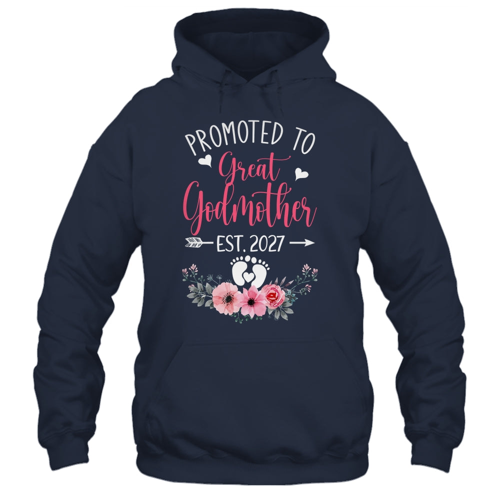 Promoted To Great Godmother Est 2027 Mothers Day Shirt & Tank Top | teecentury