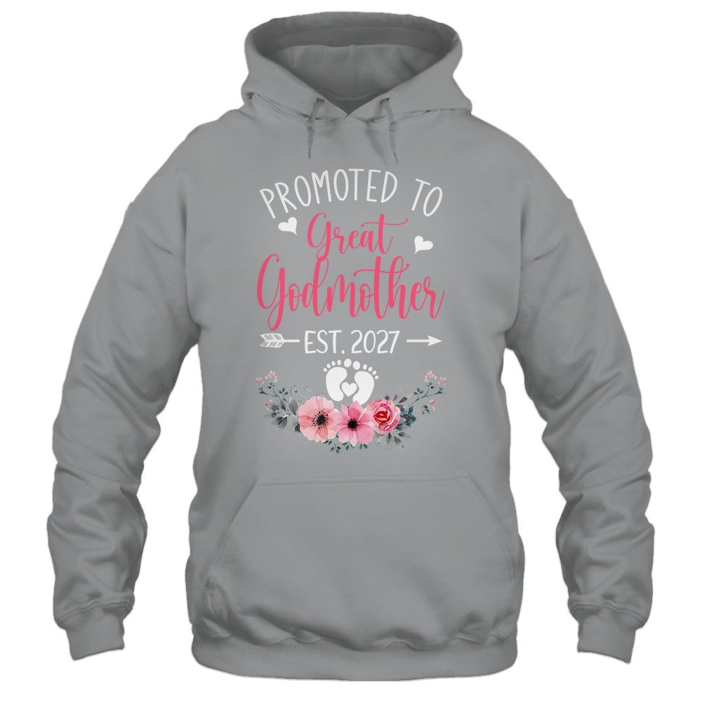 Promoted To Great Godmother Est 2027 Mothers Day Shirt & Tank Top | teecentury