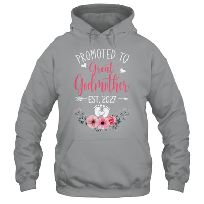 Promoted To Great Godmother Est 2027 Mothers Day Shirt & Tank Top | teecentury
