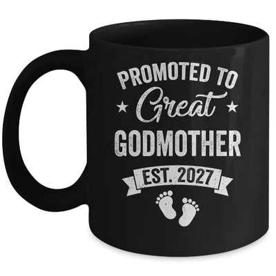 Promoted To Great Godmother Est 2027 Pregnancy Announcement Mug | teecentury