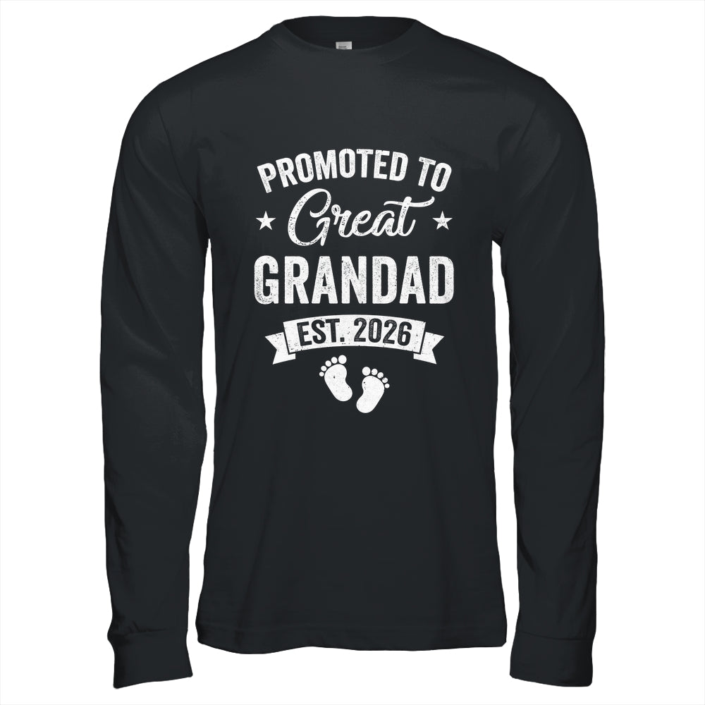 Promoted To Great Grandad Est 2026 Pregnancy Announcement Shirt & Hoodie | teecentury