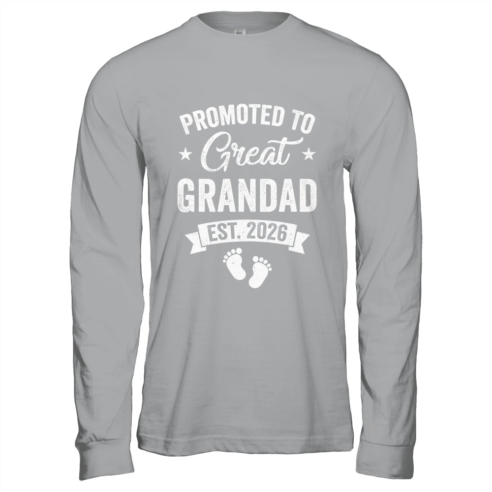 Promoted To Great Grandad Est 2026 Pregnancy Announcement Shirt & Hoodie | teecentury
