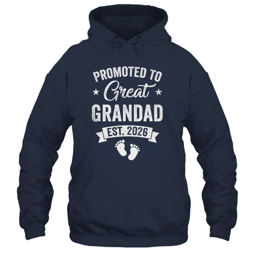 Promoted To Great Grandad Est 2026 Pregnancy Announcement Shirt & Hoodie | teecentury