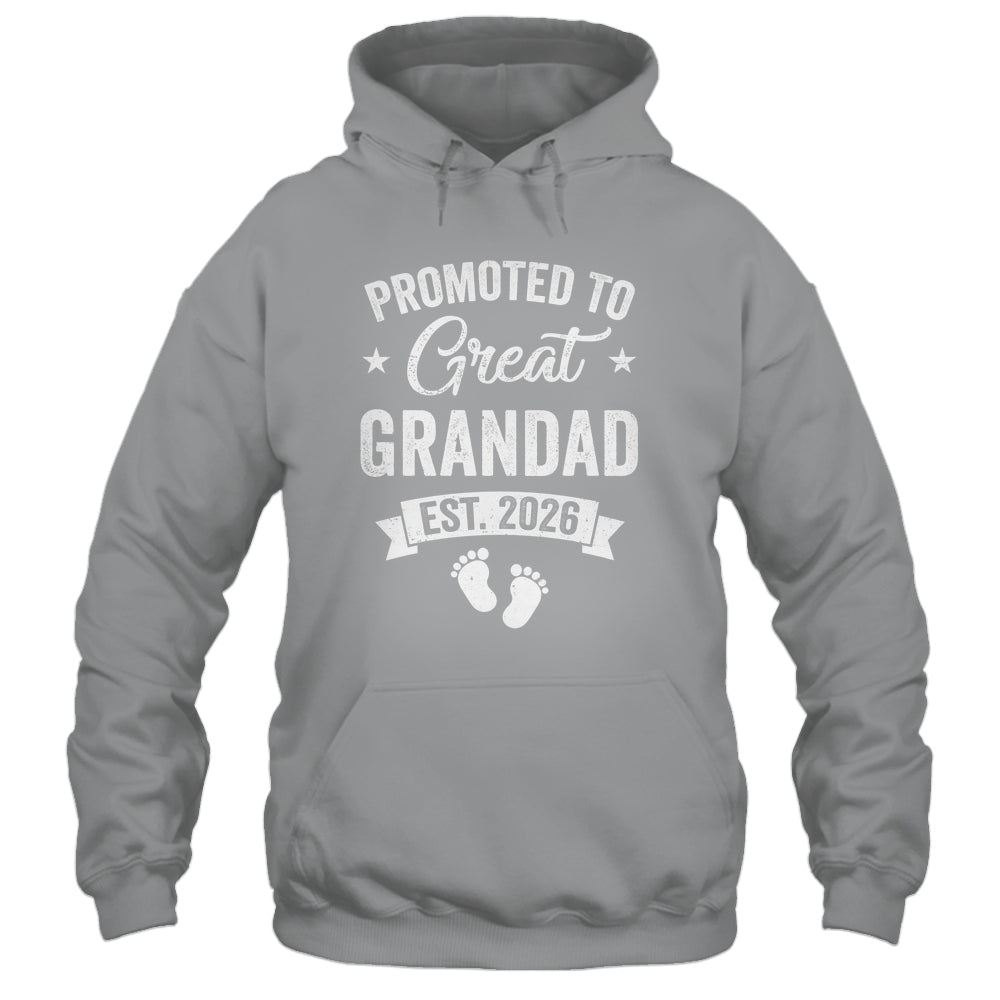 Promoted To Great Grandad Est 2026 Pregnancy Announcement Shirt & Hoodie | teecentury
