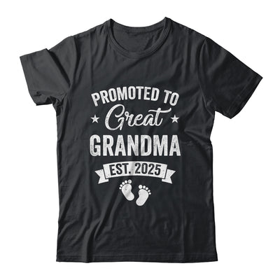 Promoted To Great Grandma Est 2025 Pregnancy Announcement Shirt & Tank Top | teecentury