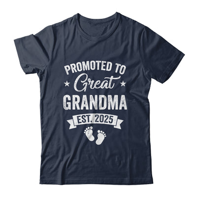 Promoted To Great Grandma Est 2025 Pregnancy Announcement Shirt & Tank Top | teecentury
