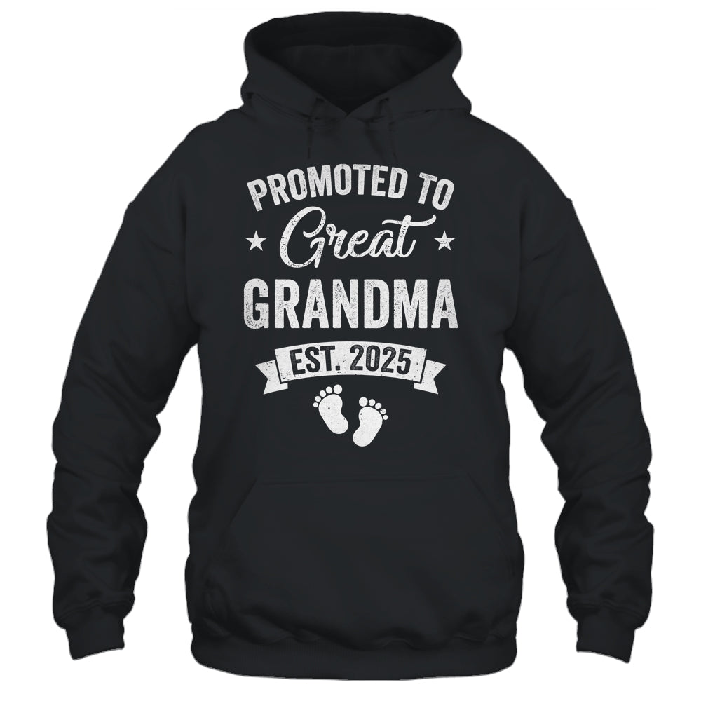 Promoted To Great Grandma Est 2025 Pregnancy Announcement Shirt & Tank Top | teecentury