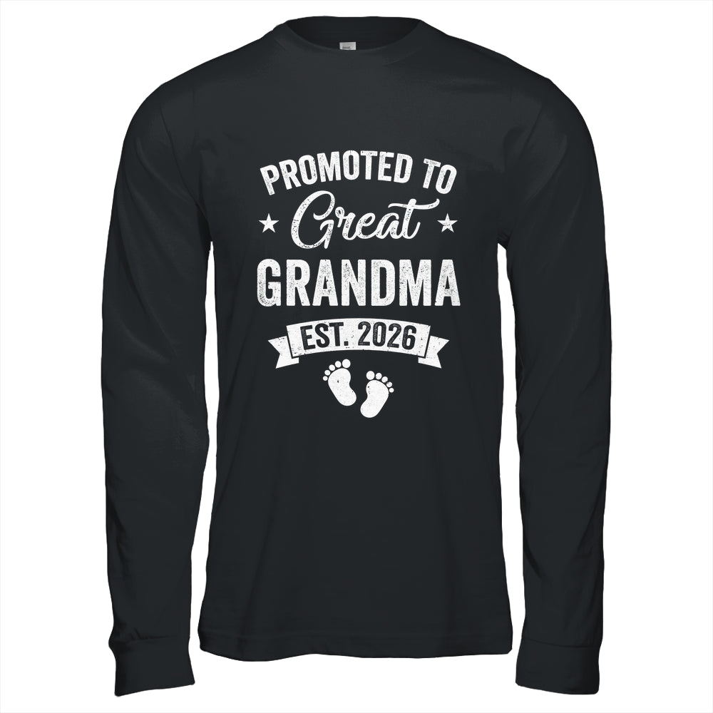 Promoted To Great Grandma Est 2026 Pregnancy Announcement Shirt & Hoodie | teecentury