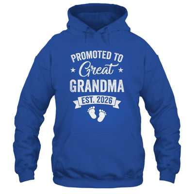 Promoted To Great Grandma Est 2026 Pregnancy Announcement Shirt & Hoodie | teecentury