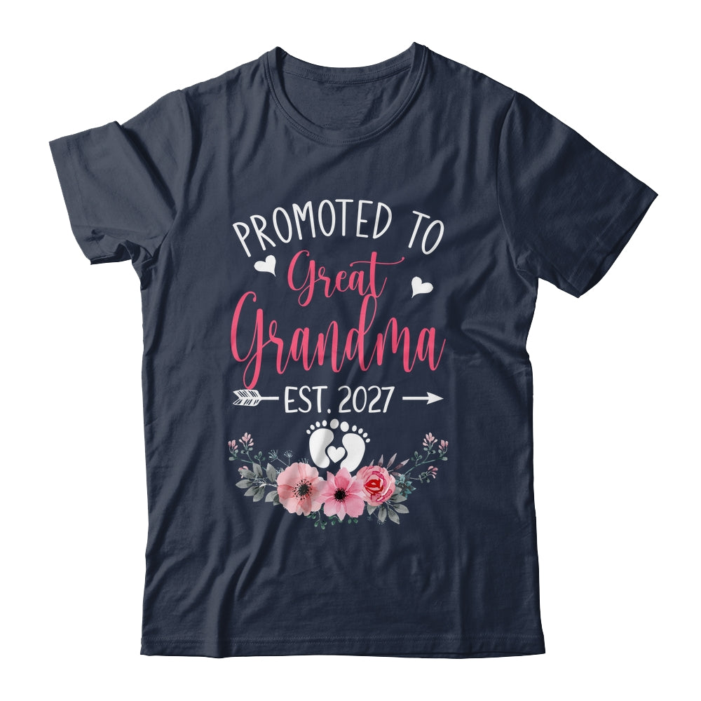 Promoted To Great Grandma Est 2027 Mothers Day Shirt & Tank Top | teecentury