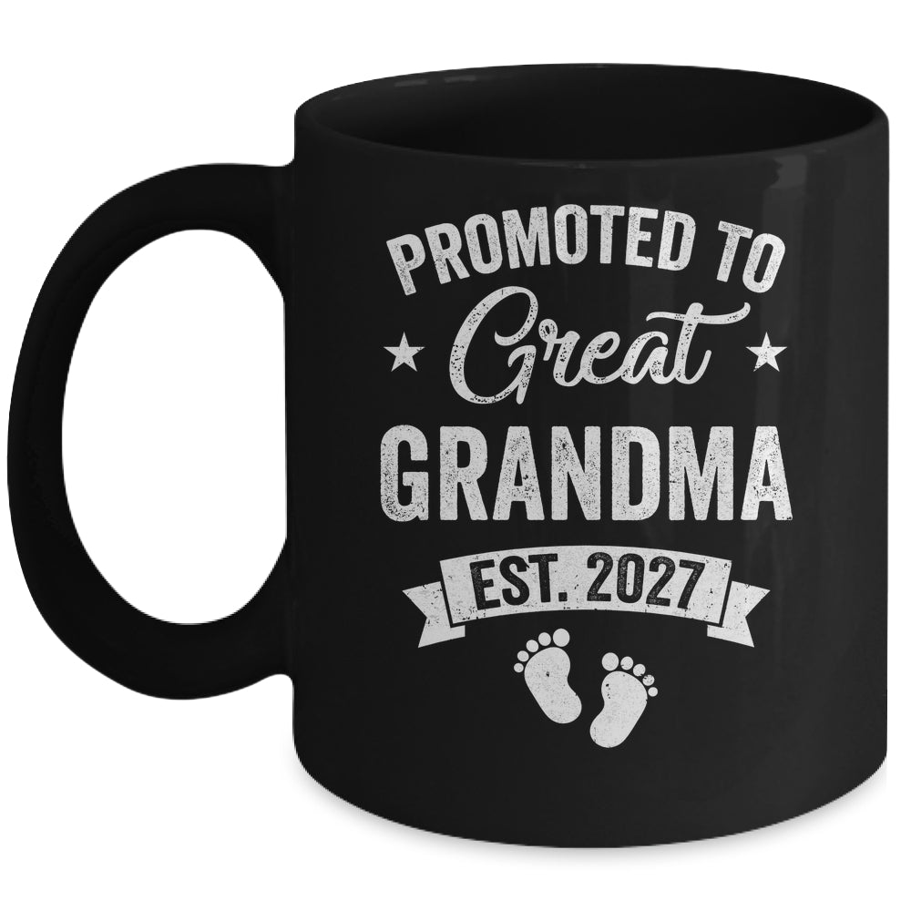Promoted To Great Grandma Est 2027 Pregnancy Announcement Mug | teecentury