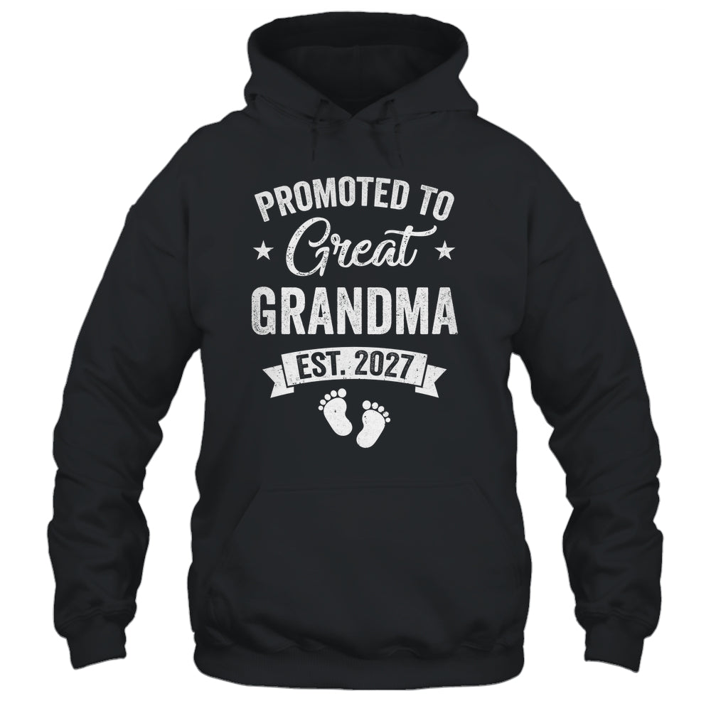 Promoted To Great Grandma Est 2027 Pregnancy Announcement Shirt & Tank Top | teecentury