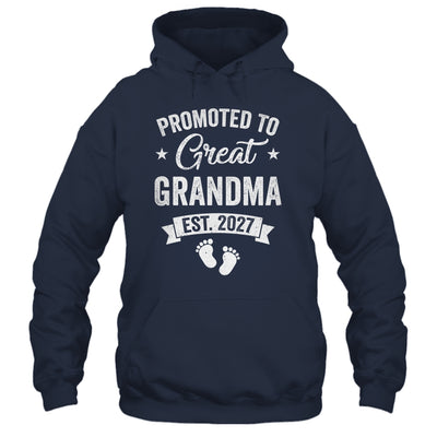 Promoted To Great Grandma Est 2027 Pregnancy Announcement Shirt & Tank Top | teecentury