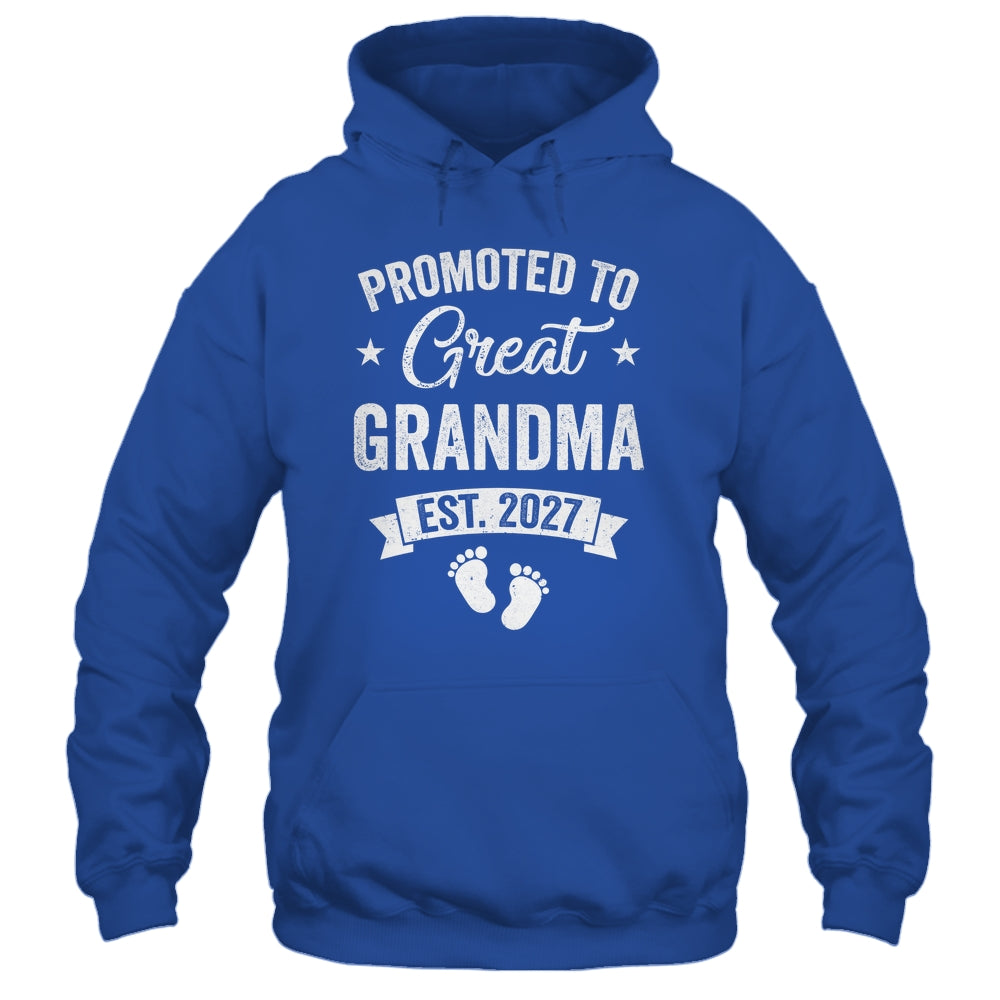 Promoted To Great Grandma Est 2027 Pregnancy Announcement Shirt & Tank Top | teecentury
