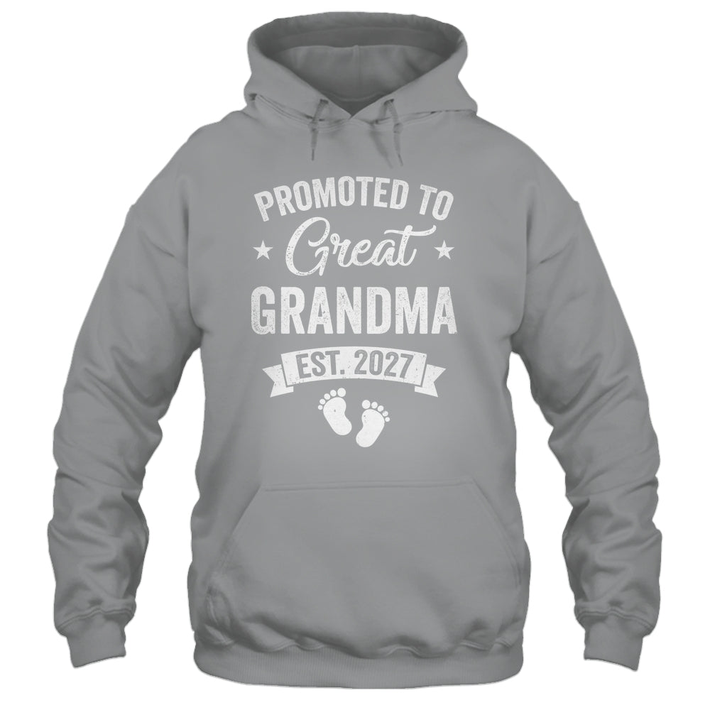 Promoted To Great Grandma Est 2027 Pregnancy Announcement Shirt & Tank Top | teecentury