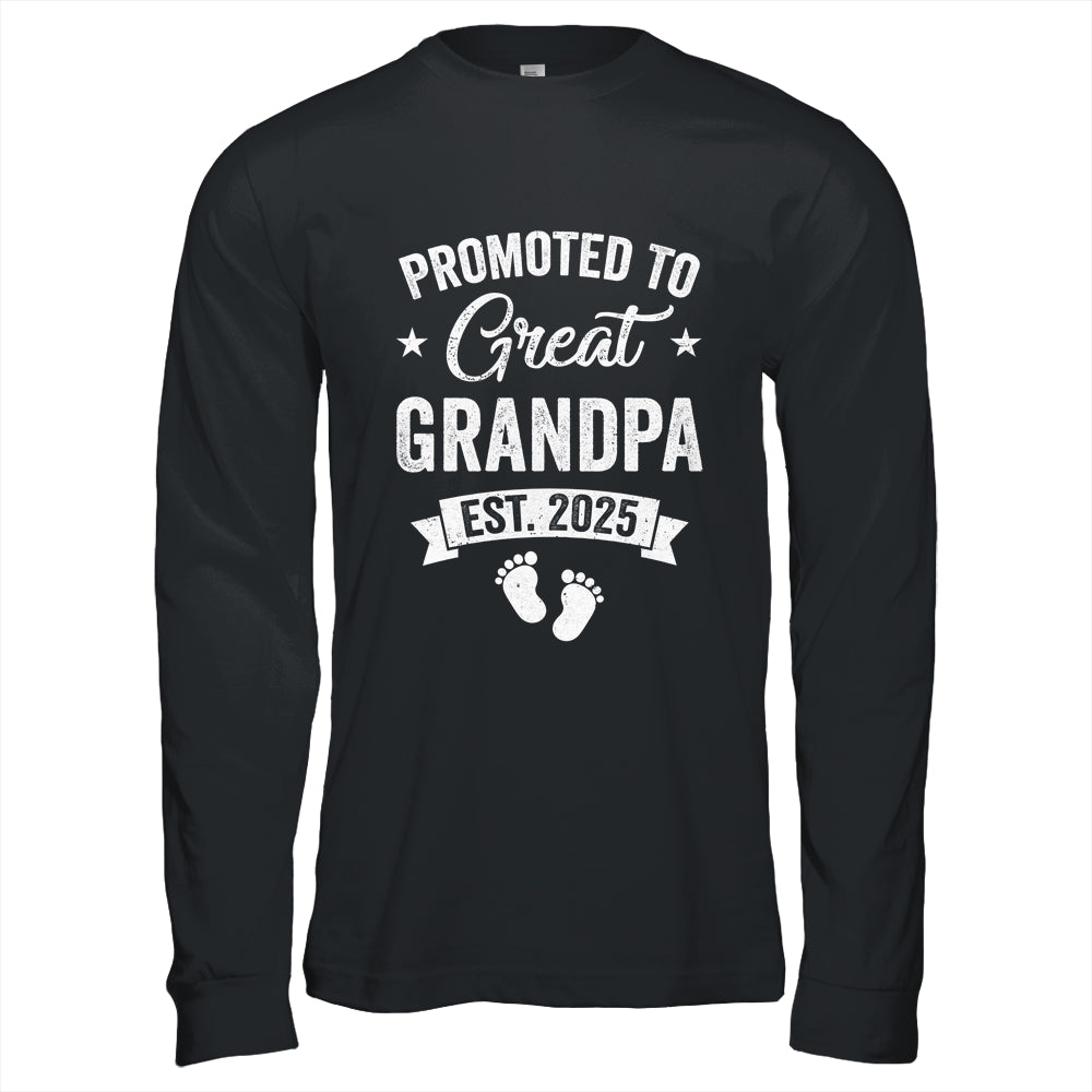 Promoted To Great Grandpa Est 2025 Pregnancy Announcement Shirt & Hoodie | teecentury