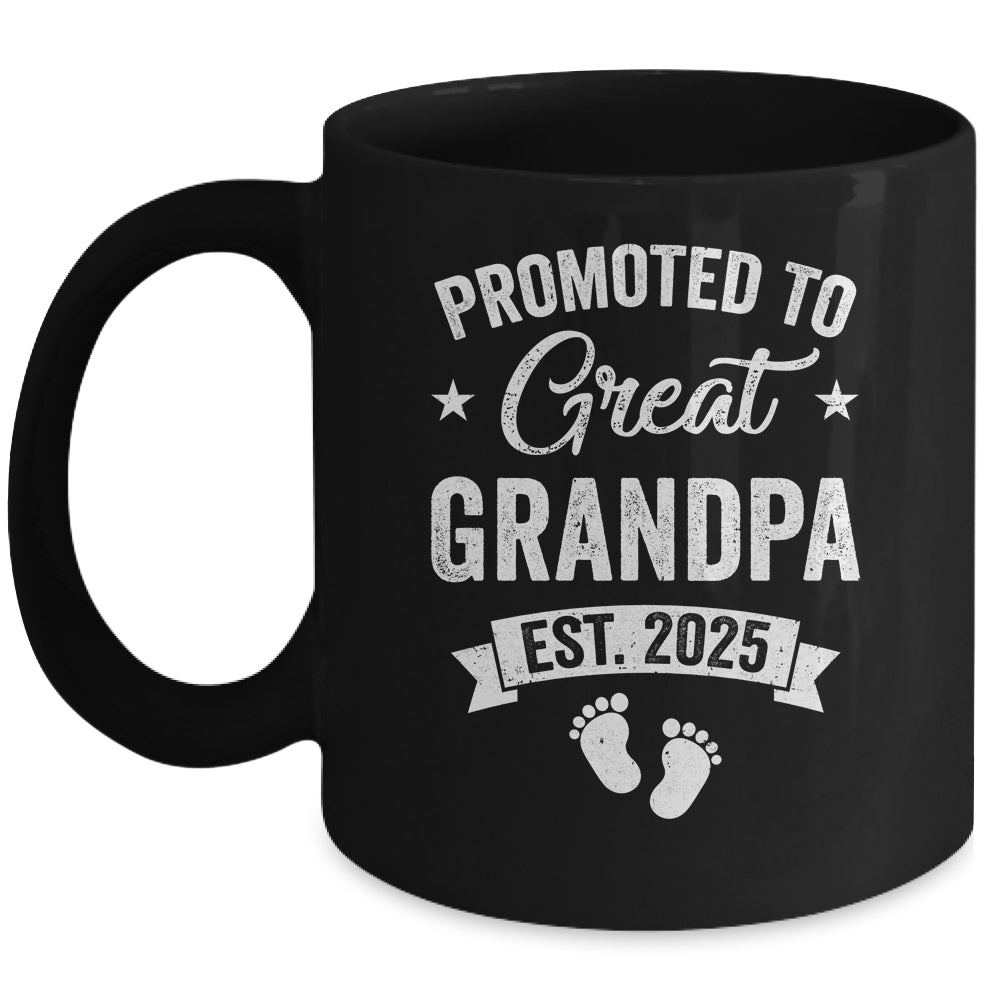 Promoted To Great Grandpa Est 2025 Pregnancy Announcement Mug | teecentury