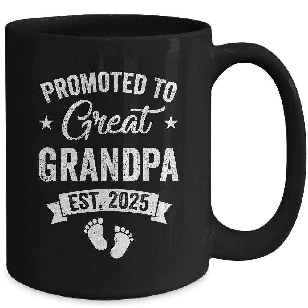Promoted To Great Grandpa Est 2025 Pregnancy Announcement Mug | teecentury