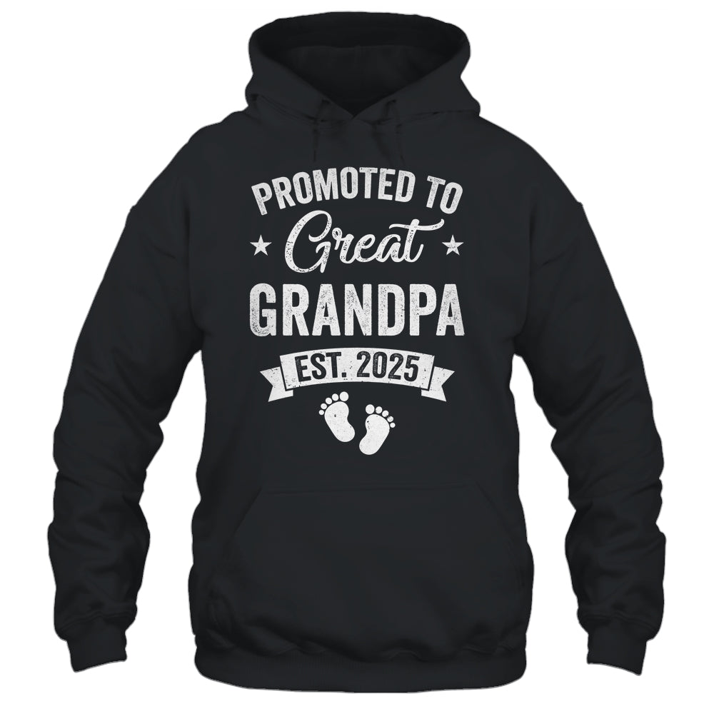 Promoted To Great Grandpa Est 2025 Pregnancy Announcement Shirt & Hoodie | teecentury