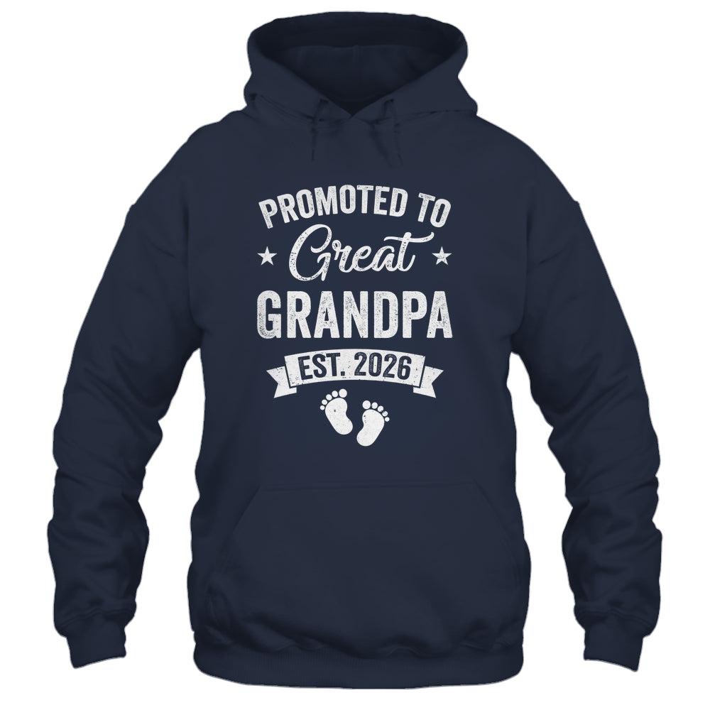 Promoted To Great Grandpa Est 2026 Pregnancy Announcement Shirt & Hoodie | teecentury
