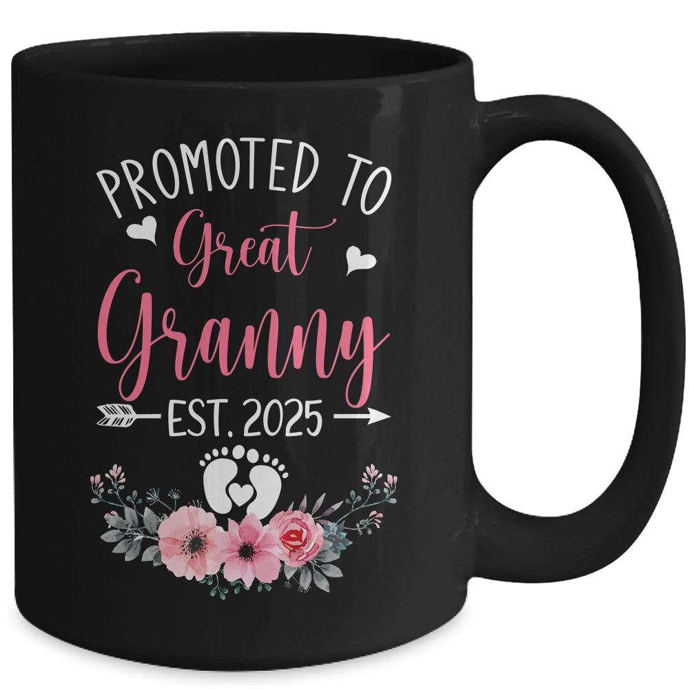 Promoted To Great Granny Est 2025 Mothers Day Mug | teecentury