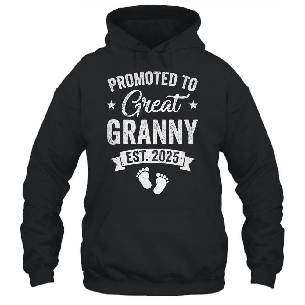 Promoted To Great Granny Est 2025 Pregnancy Announcement Shirt & Tank Top | teecentury
