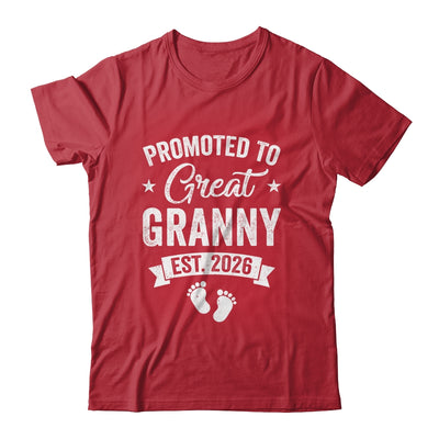 Promoted To Great Granny Est 2026 Pregnancy Announcement Shirt & Hoodie | teecentury
