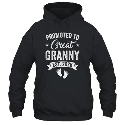 Promoted To Great Granny Est 2026 Pregnancy Announcement Shirt & Hoodie | teecentury