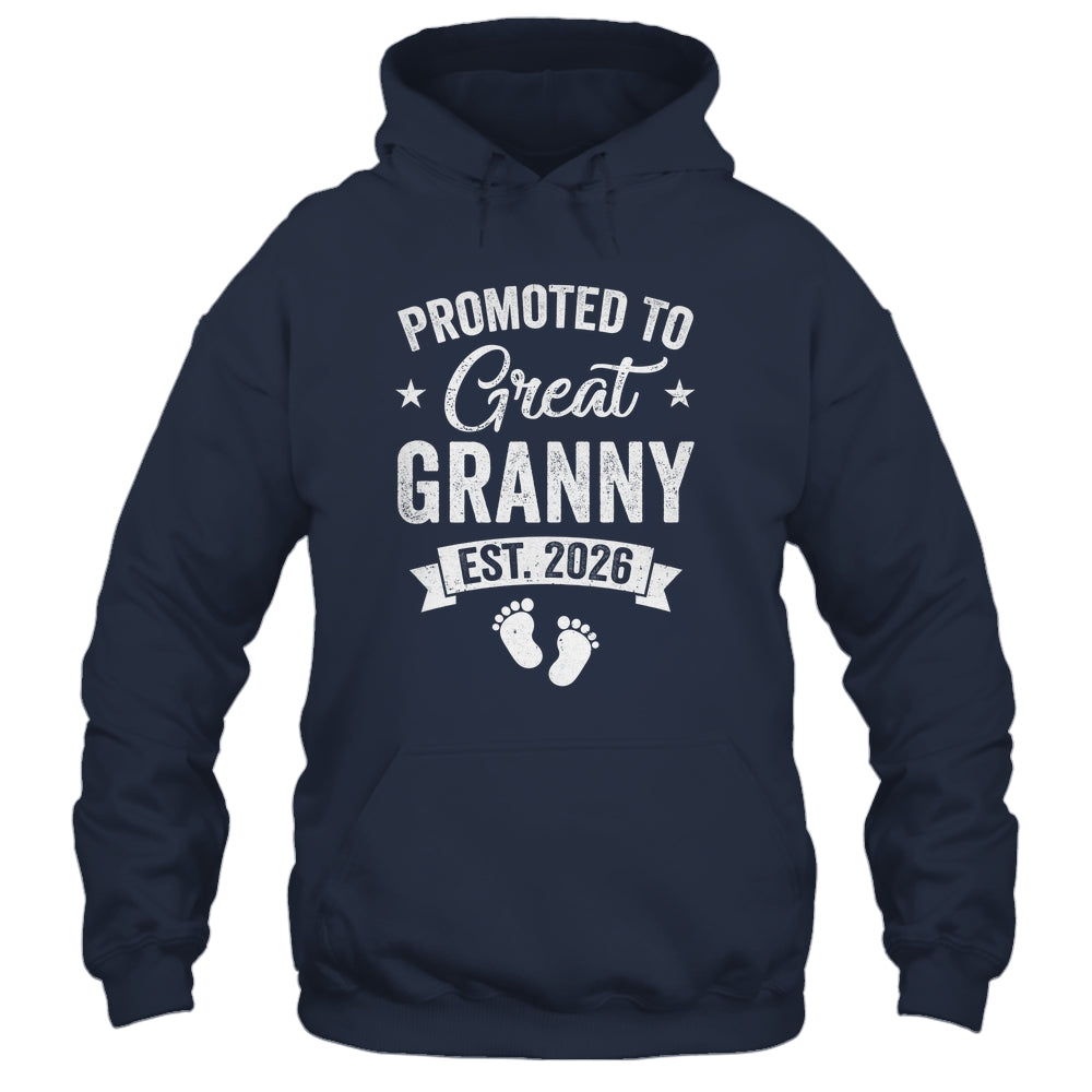 Promoted To Great Granny Est 2026 Pregnancy Announcement Shirt & Hoodie | teecentury
