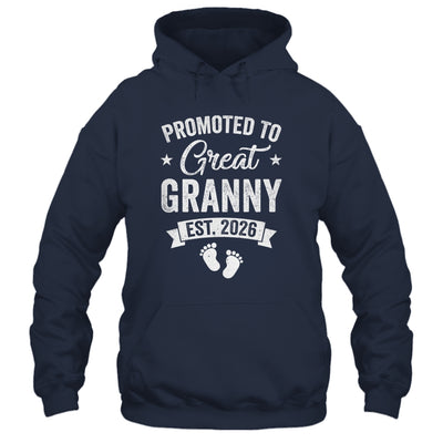 Promoted To Great Granny Est 2026 Pregnancy Announcement Shirt & Hoodie | teecentury