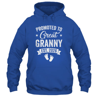 Promoted To Great Granny Est 2026 Pregnancy Announcement Shirt & Hoodie | teecentury
