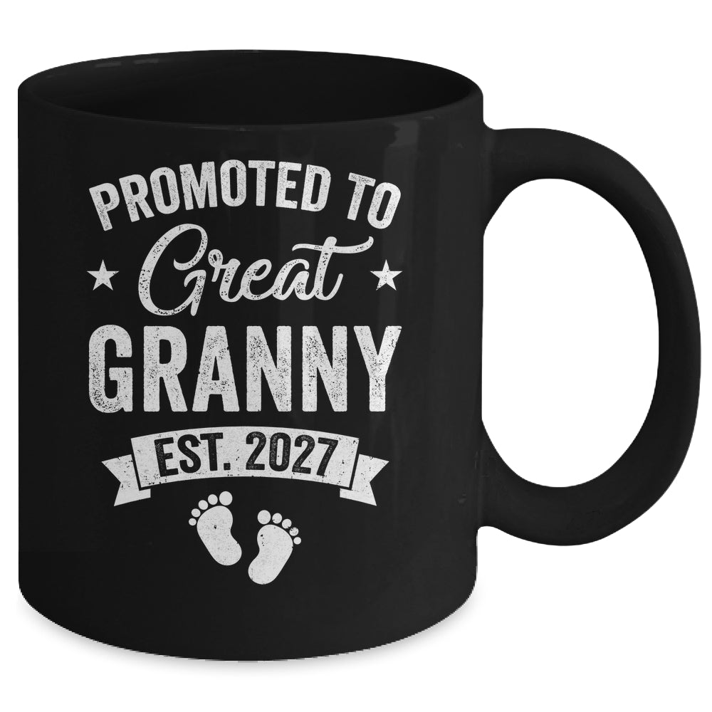Promoted To Great Granny Est 2027 Pregnancy Announcement Mug | teecentury