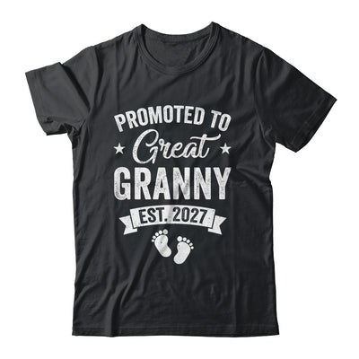 Promoted To Great Granny Est 2027 Pregnancy Announcement Shirt & Tank Top | teecentury