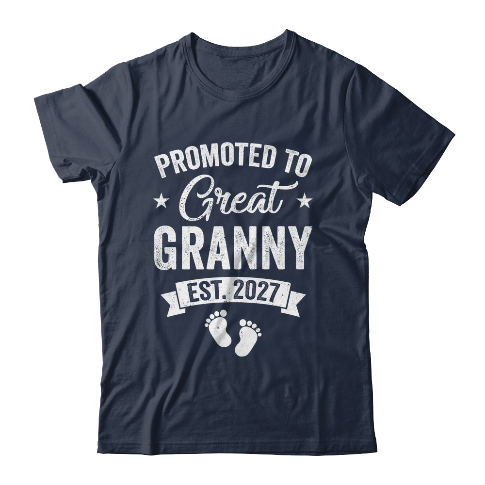 Promoted To Great Granny Est 2027 Pregnancy Announcement Shirt & Tank Top | teecentury