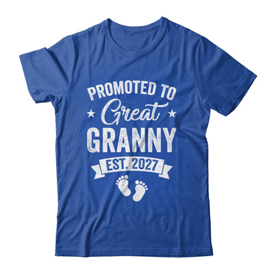 Promoted To Great Granny Est 2027 Pregnancy Announcement Shirt & Tank Top | teecentury