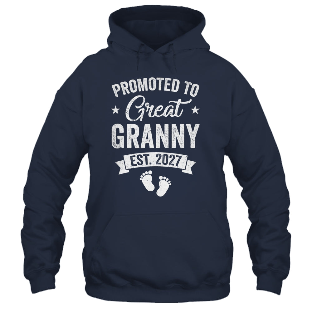 Promoted To Great Granny Est 2027 Pregnancy Announcement Shirt & Tank Top | teecentury
