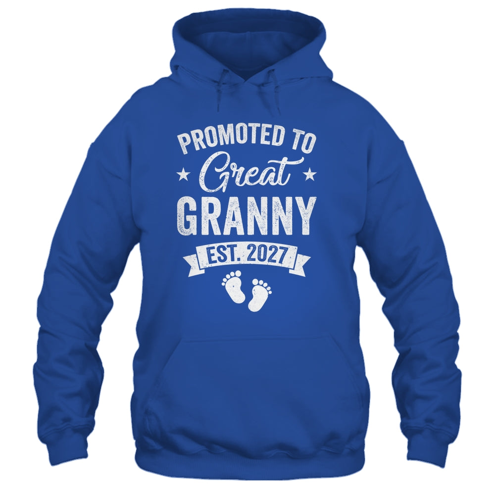 Promoted To Great Granny Est 2027 Pregnancy Announcement Shirt & Tank Top | teecentury