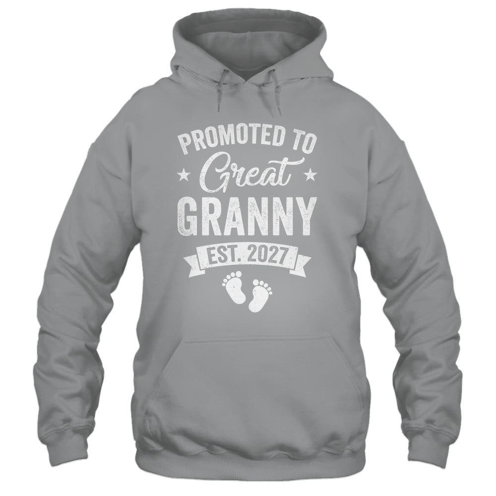 Promoted To Great Granny Est 2027 Pregnancy Announcement Shirt & Tank Top | teecentury