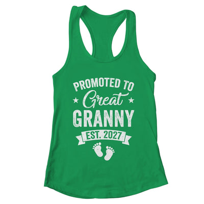 Promoted To Great Granny Est 2027 Pregnancy Announcement Shirt & Tank Top | teecentury
