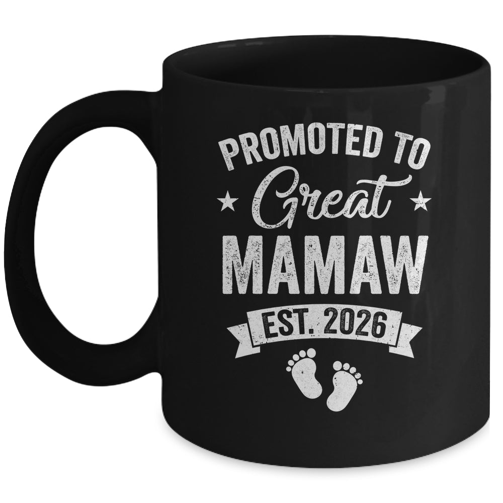 Promoted To Great Mamaw Est 2026 Pregnancy Announcement Mug | teecentury