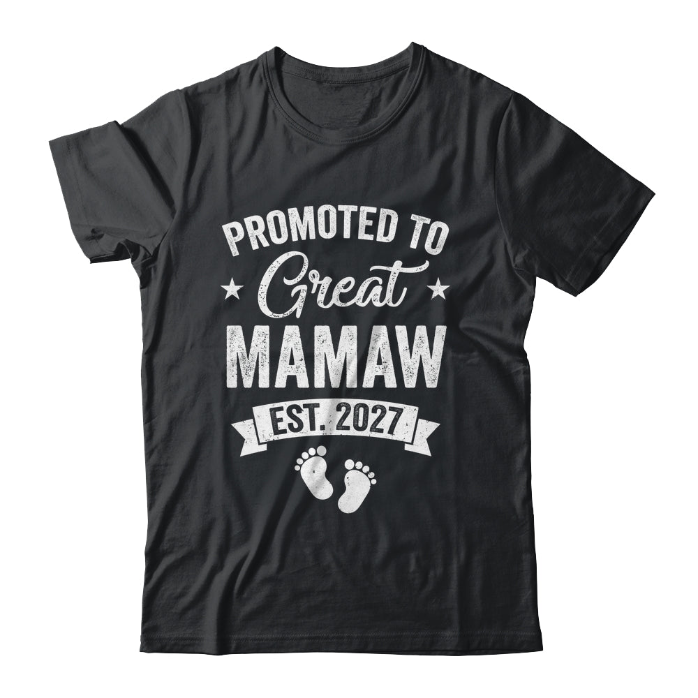 Promoted To Great Mamaw Est 2027 Pregnancy Announcement Shirt & Tank Top | teecentury
