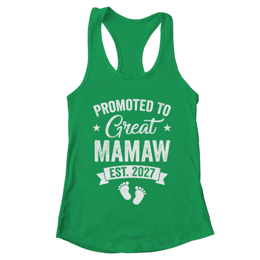 Promoted To Great Mamaw Est 2027 Pregnancy Announcement Shirt & Tank Top | teecentury