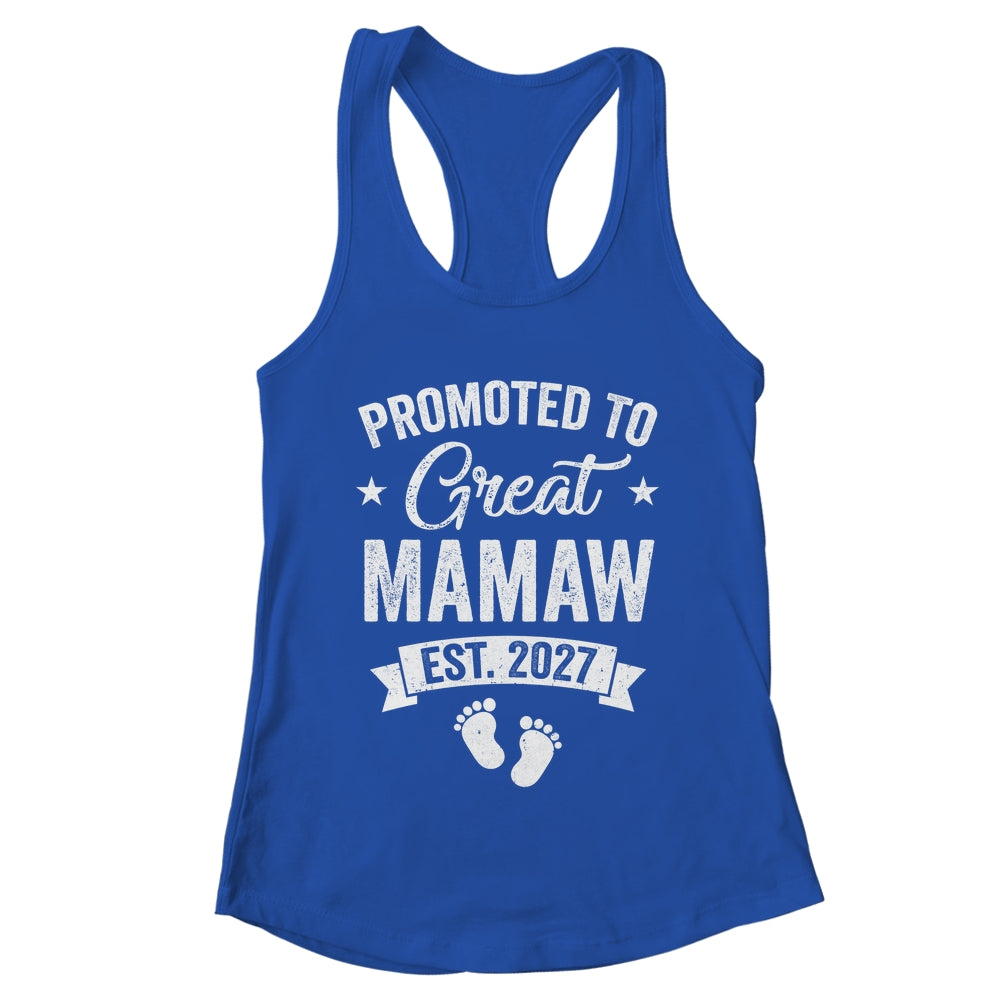 Promoted To Great Mamaw Est 2027 Pregnancy Announcement Shirt & Tank Top | teecentury