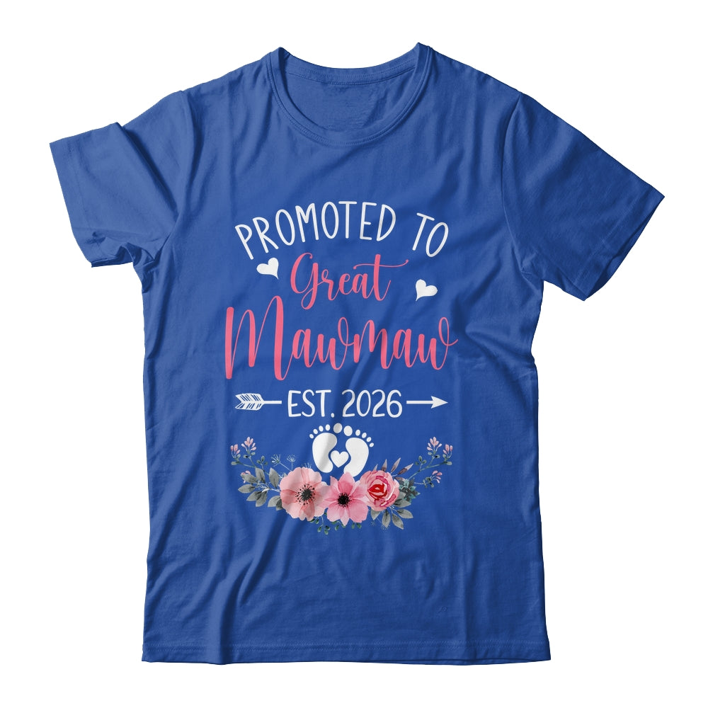 Promoted To Great Mawmaw Est 2026 Mothers Day Shirt & Tank Top | teecentury