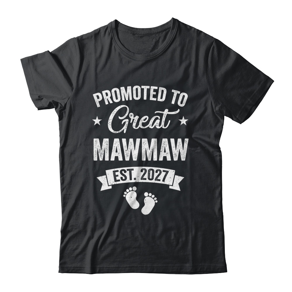 Promoted To Great Mawmaw Est 2027 Pregnancy Announcement Shirt & Tank Top | teecentury