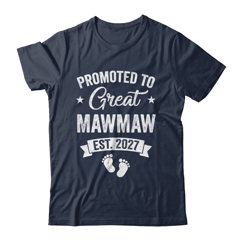 Promoted To Great Mawmaw Est 2027 Pregnancy Announcement Shirt & Tank Top | teecentury