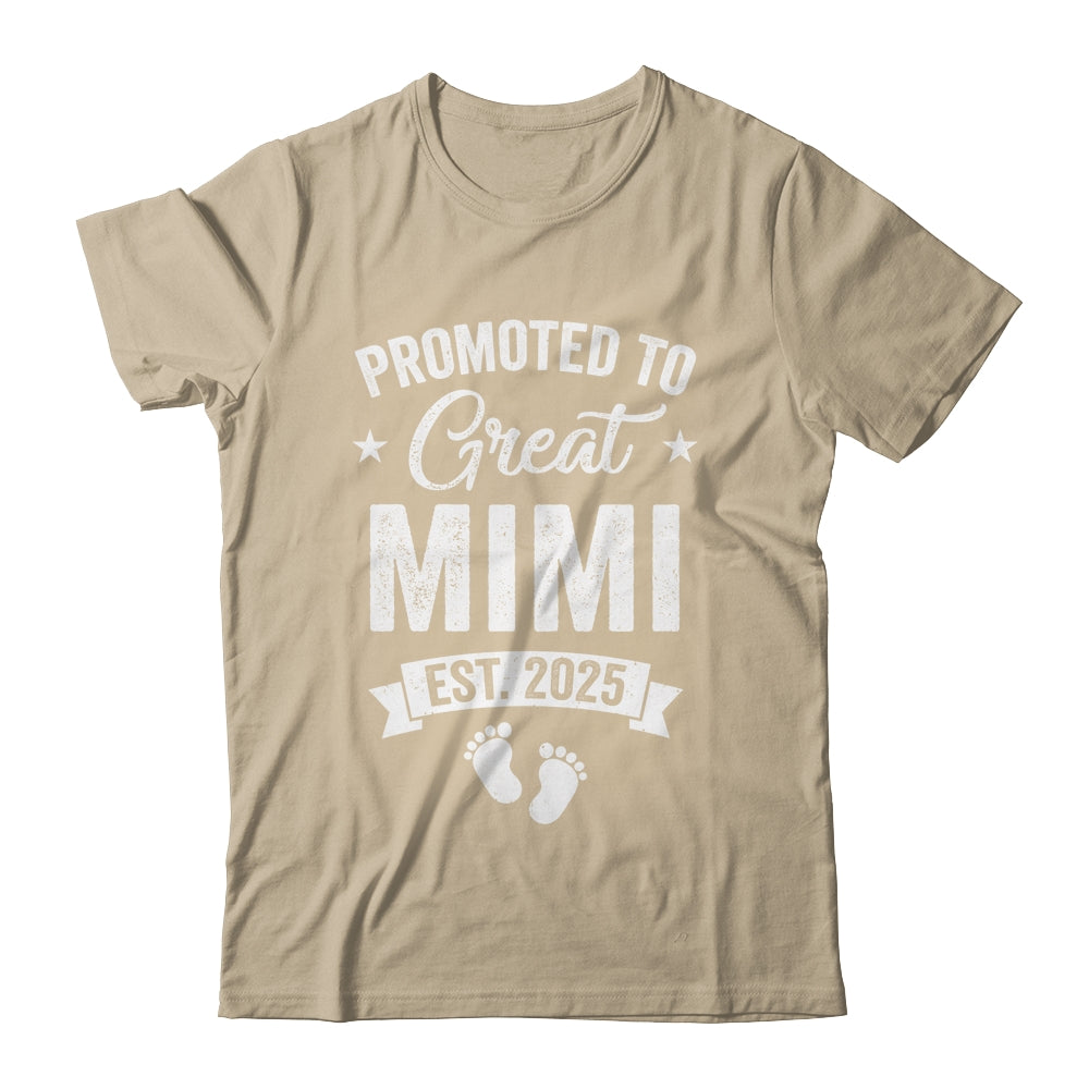 Promoted To Great Mimi Est 2025 Pregnancy Announcement Shirt & Tank Top | teecentury